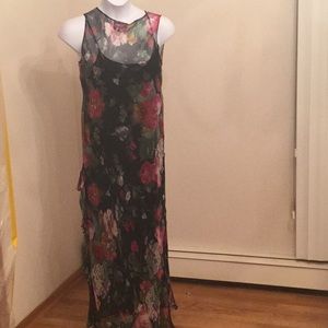 100% Silk Maxi Dress- Carol Little -14